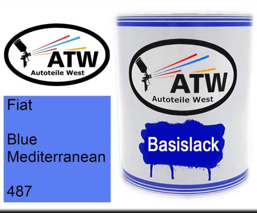 Fiat, Blue Mediterranean, 487: 1L Lackdose, von ATW Autoteile West.